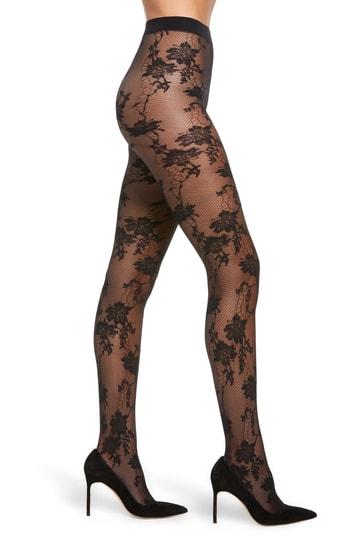 Women's Oroblu Jasmine Lace Effect Tights - Black