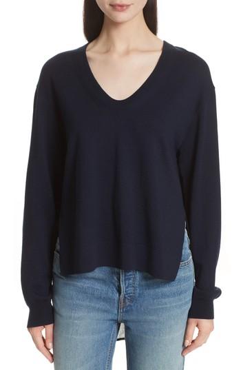 Women's T By Alexander Wang Plaid Back Merino Wool Sweater