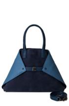 Akris Small Ai Bicolor Nubuck & Leather Tote - Green