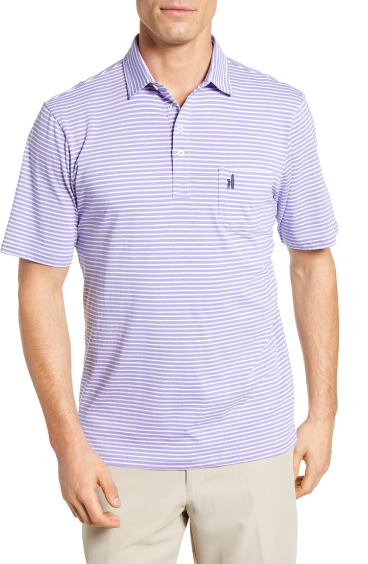 Men's Johnnie-o Macon Regular Fit Stripe Polo - Purple