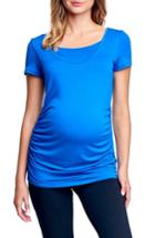 Women's Maternal America Ruched Maternity/nursing Tee - Blue