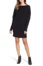 Women's Bp. Rib Knit Bateau Dress - Black