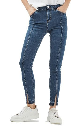 Women's Topshop Jamie Split Released Hem Skinny Jeans