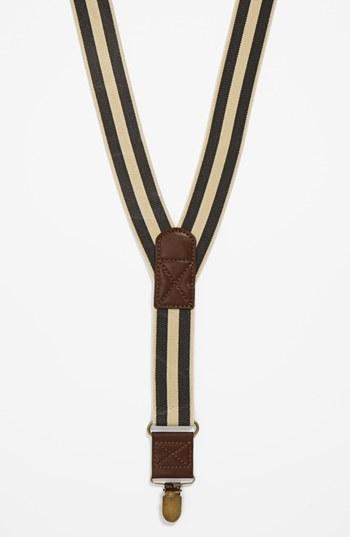 Topman Stripe Suspenders Grey/