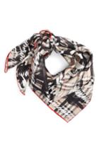 Women's Burberry Scribble Vintage Check Silk Square Scarf, Size - Grey
