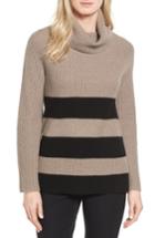 Women's Halogen Ribbed Cashmere Turtleneck Sweater - Brown