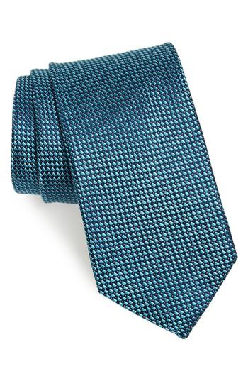 Men's Nordstrom Men's Shop Lairson Micro Silk Tie, Size - Green