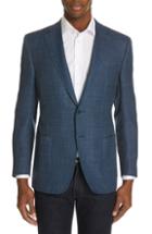 Men's Canali Siena Classic Fit Wool, Silk & Linen Blend Sport Coat Us / 48 Eu R - Blue