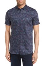 Men's Ted Baker London Saraf Modern Slim Fit Print Sport Shirt (m) - Blue