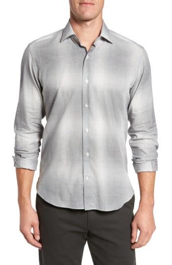 Men's Culturata Slim Fit Plaid Sport Shirt - Grey