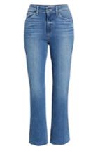 Women's Paige Transcend Vintage - Colette High Waist Crop Raw Hem Flare Jeans - Blue