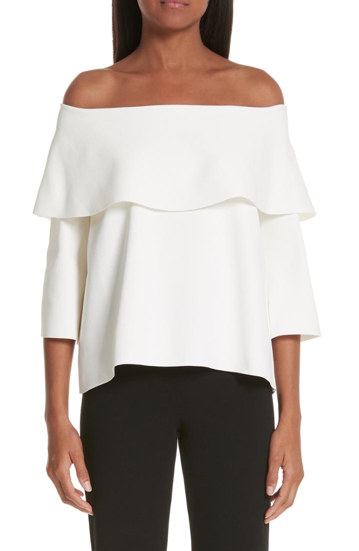Women's Stella Mccartney Off The Shoulder Top Us / 36 It - Ivory