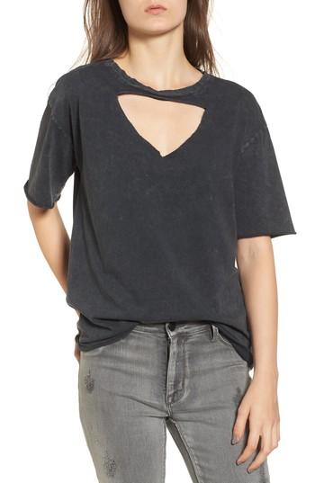 Women's Socialite Front Cutout Tee - Black