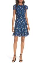 Women's Alice + Olivia Imani Embroidered Cap Sleeve Fit & Flare Dress - Blue