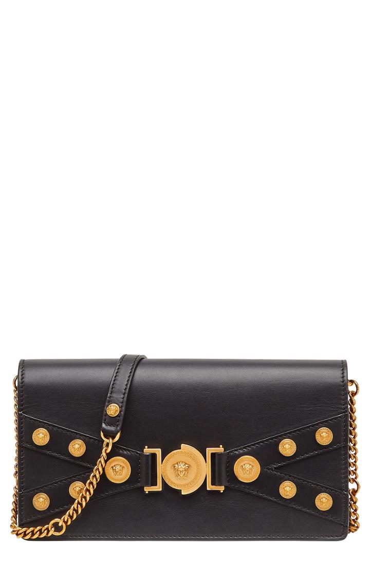 Versace Tribute Leather Shoulder Bag - Black