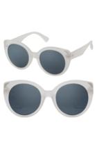 Women's Perverse 49mm Feline Round Cat Eye Sunglasses - White/ Black