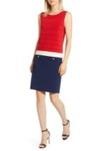 Women's Anne Klein Colorblock Faux Pocket Sheath Dress - Red