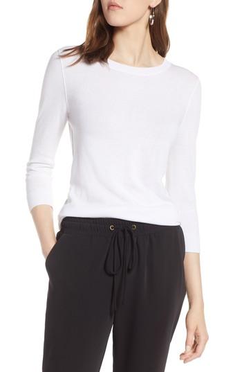 Women's Halogen Cotton Blend Pullover - White