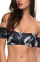 Women's Roxy Strappy Love Off The Shoulder Crop Bikini Top - Black