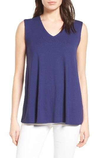 Women's Eileen Fisher Jersey Tank, Size - Blue