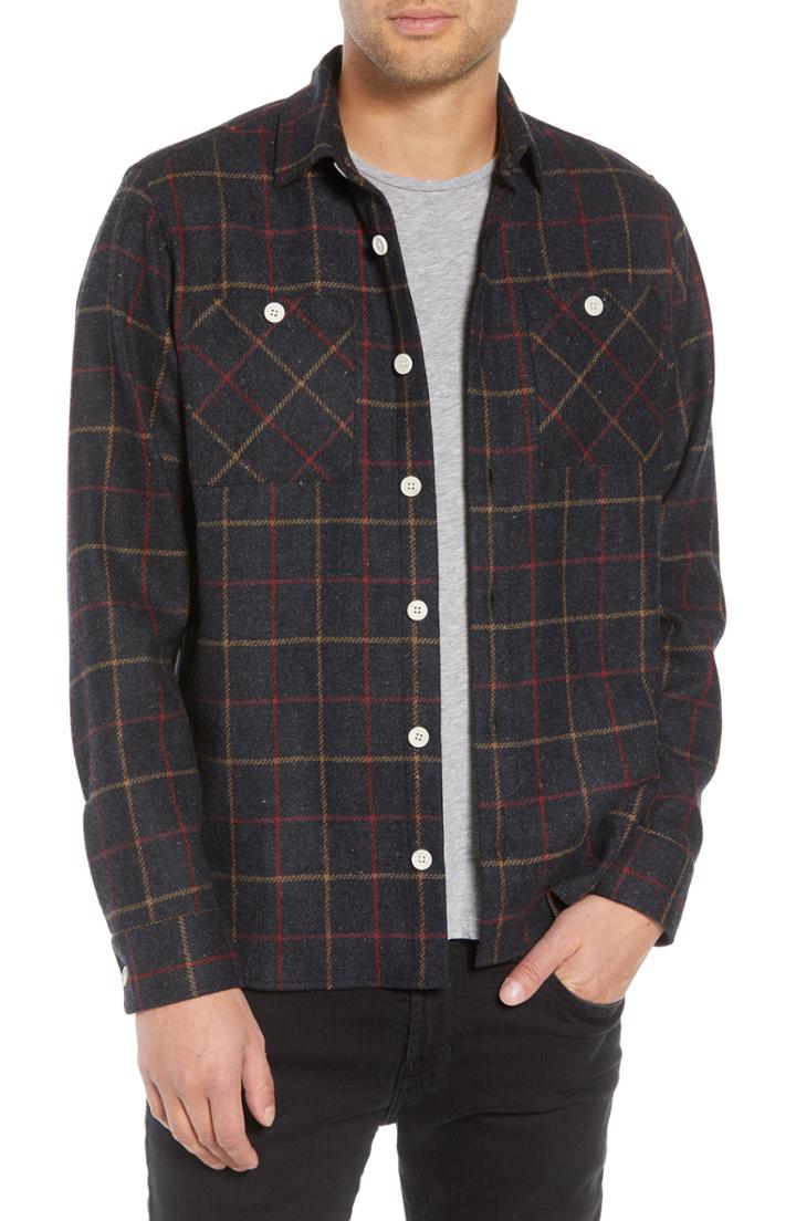 Men's Wax London Whiting Tattersall Wool Shirt Jacket