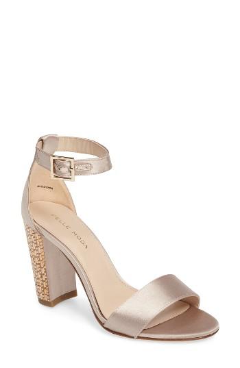 Women's Pelle Moda Bonnie 3 Embellished Ankle Strap Sandal .5 M - Metallic