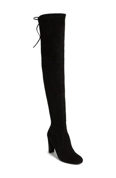 Women's Stuart Weitzman 'highland' Over The Knee Boot M - Black