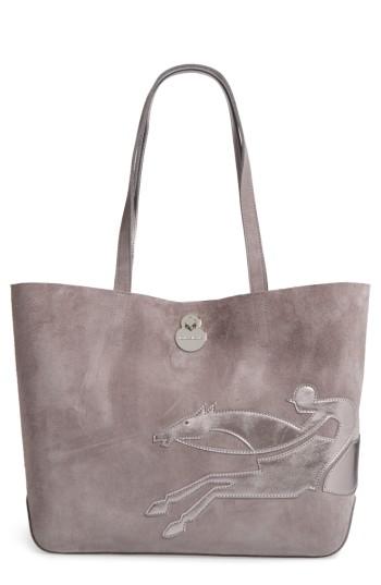 Longchamp Shop It Suede Tote - Grey