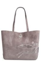 Longchamp Shop It Suede Tote - Grey