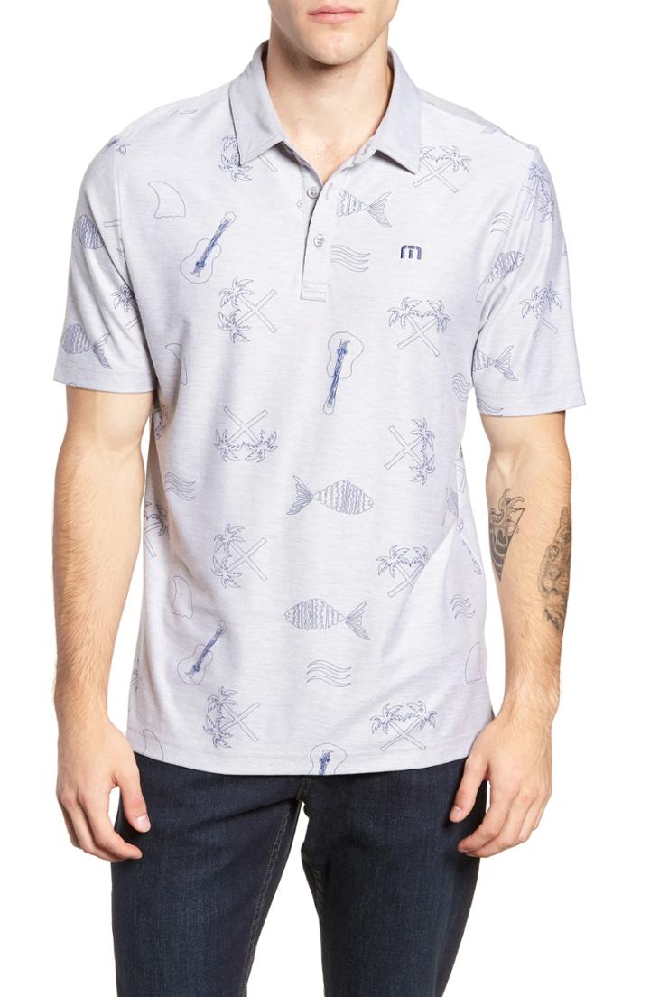 Men's Travis Mathew Cast Regular Fit Pique Polo, Size - Grey