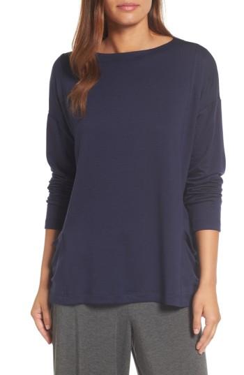 Women's Eileen Fisher Bateau Neck Sweater - Black