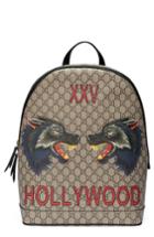 Men's Gucci Wolf Print Gg Supreme Backpack -