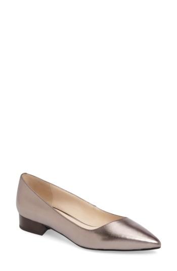 Women's Cole Haan Heidy Pointy Toe Flat .5 B - Metallic