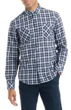 Men's Good Man Brand Bias Slim Fit Ombre Plaid Sport Shirt - Blue
