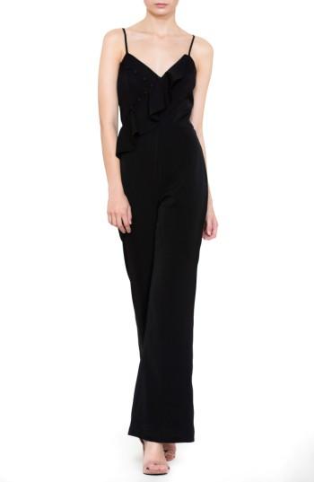 Women's Harlyn Button Detail Jumpsuit, Size - Black