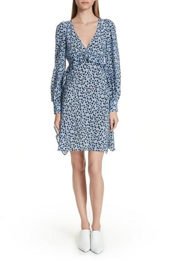 Women's N Degree21 Star Print Silk Dress Us / 36 It - Blue