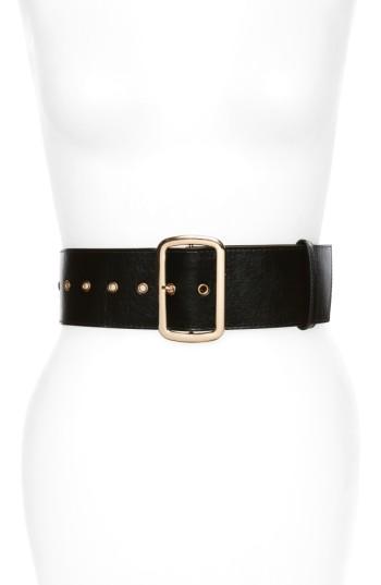Women's Accessory Collective Square Buckle Faux Leather Belt