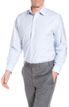 Men's Nordstrom Men's Shop Tech-smart Traditional Fit Stretch Check Dress Shirt .5 34/35 - Blue
