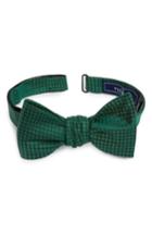 Men's The Tie Bar Check Mates Silk Bow Tie, Size - Green