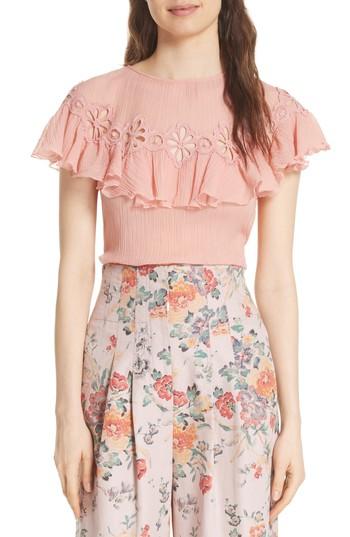 Women's Rebecca Taylor Pinwheel Silk & Cotton Top - Pink