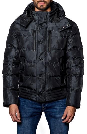 Men's Jared Lang Camo Down Parka, Size - Black