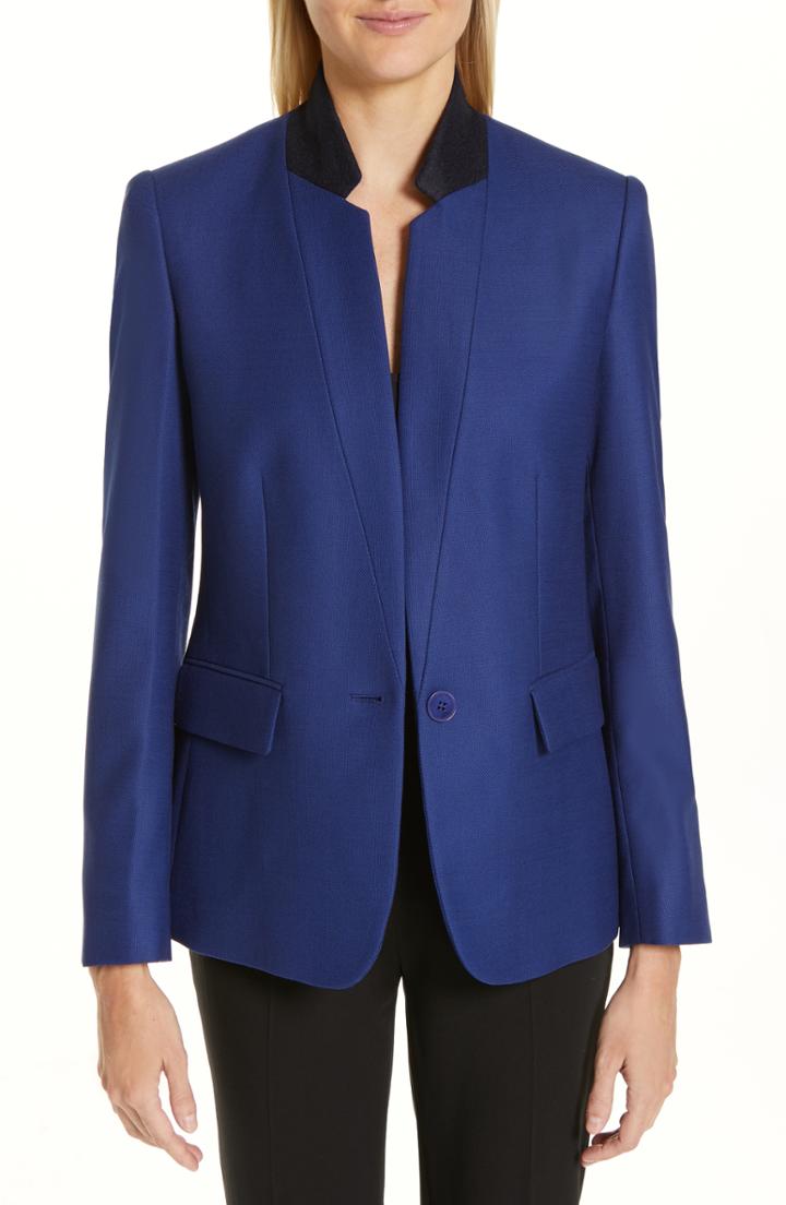 Women's Stella Mccartney Contrast Collar Wool Blazer