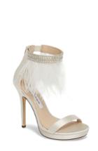 Women's Nina Fran Embellished Feather Sandal M - White