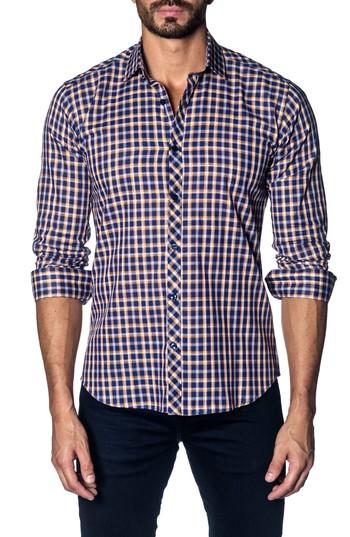 Men's Jared Lang Slim Fit Check Sport Shirt - Blue