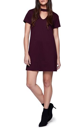 Petite Women's Sanctuary Madeline Choker Shift Dress P - Burgundy