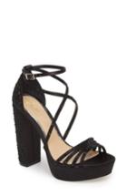 Women's Jewel Badgley Mischka Tara Crystal Embellished Platform Sandal .5 M - Black