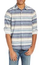 Men's Jeff Berwick Slim Fit Long Sleeve Stripe Sport Shirt - Blue