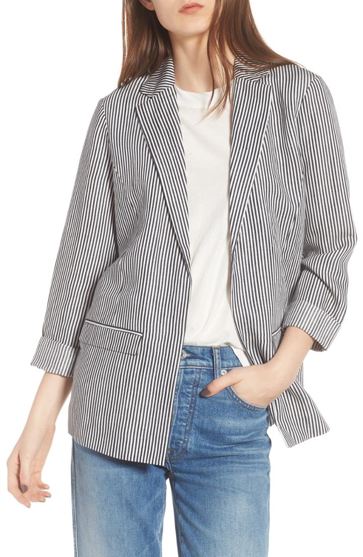 Women's Cupcakes And Cashmere Dove Stripe Blazer