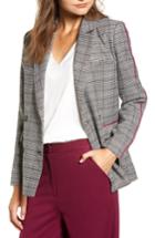 Women's Chriselle Lim Bianca Piped Houndstooth Blazer - Grey