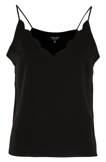 Women's Topshop Scallop Camisole Us (fits Like 0) - Black